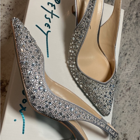Betsey Johnson Shoes - Betsey Johnson Silver Rhinestone Heels